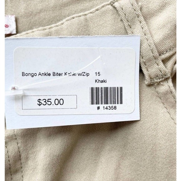 NEW Bongo Juniors Anklebiter Twill Pants Mid Rise Cotton Blend Zip Ankle Stretch - Picture 12 of 13